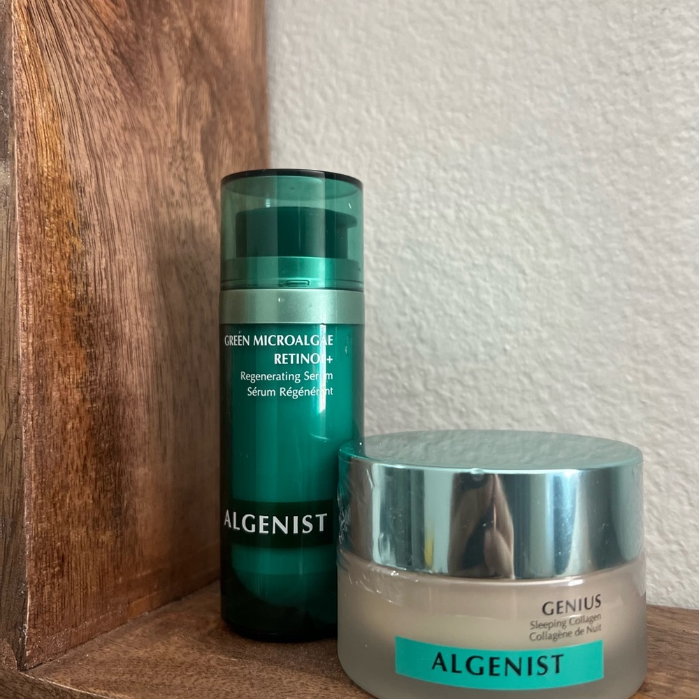 Algenist Green Retinol Serum & Genius Sleeping Collagen Cream